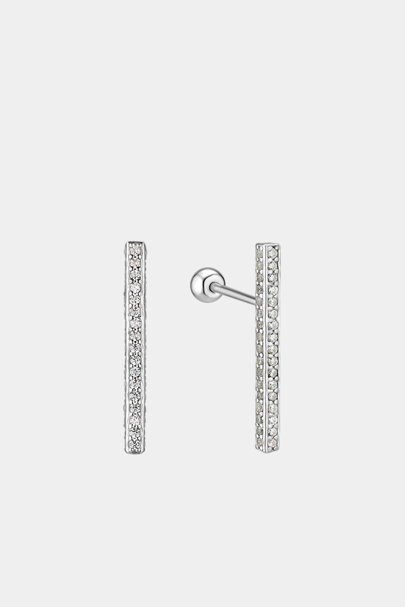 Crystal Square Bar Stud Earring