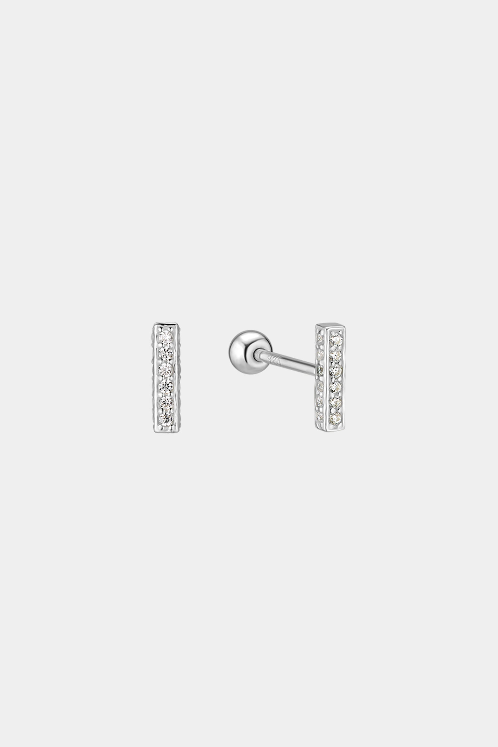 Crystal Square Bar Stud Earring